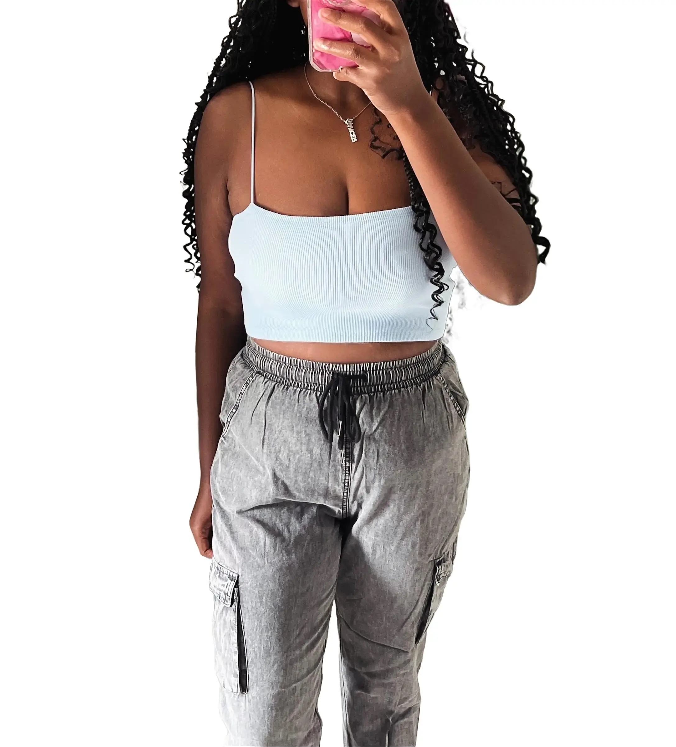 Another Basic Crop Top seamless tops Fitted Ribbed Tube Cotton Spandex Casual Womenswear Breathable Day