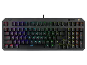 ASUS TUF Gaming K3 Gen II keyboard - compact 97-key layout, optical-mechanical RGB switches, detachable top plate, and Aura Sync