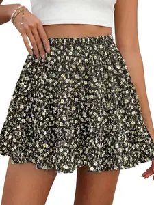 New Summer Skirts for Women 2026 Floral High Waist Shorts Underneath Boho Tiered Flowy Tennis High Waisted Skorts Female Casual Mini Skirt Suitable for Casual, Sports, Outdoor and Daily Wear Casual Comfy Skorts Casual Sporty Skorts