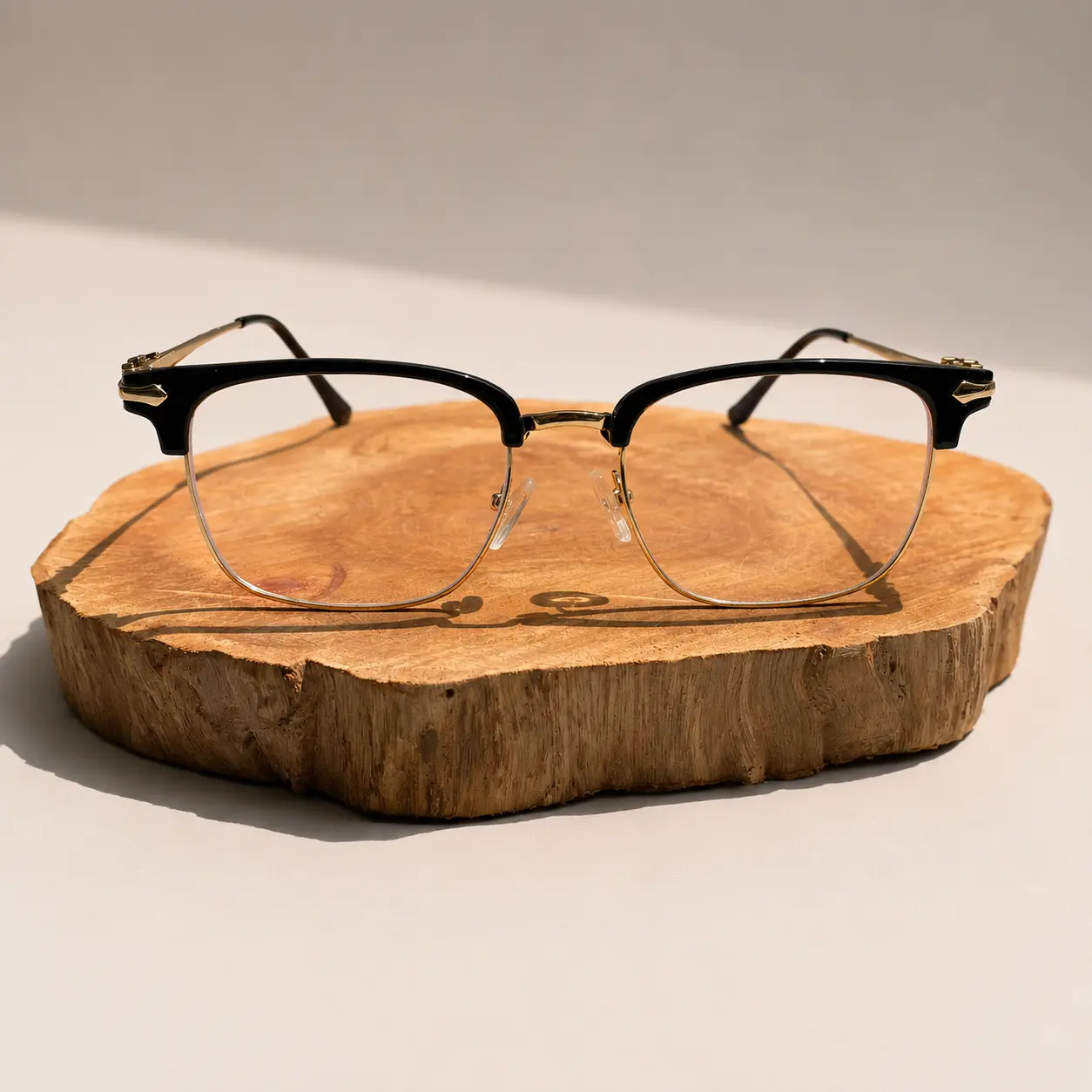Trendy Half-Rim Glasses, Anti-Eye Strain, Fashion Metal Accent Frames for All Face Shapes，Vintage Browline Frames for Men & Women