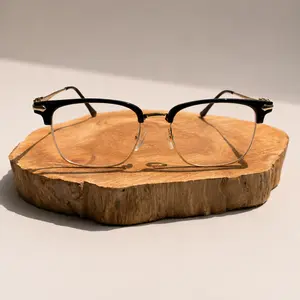 Trendy Half-Rim Glasses, Anti-Eye Strain, Fashion Metal Accent Frames for All Face Shapes，Vintage Browline Frames for Men & Women