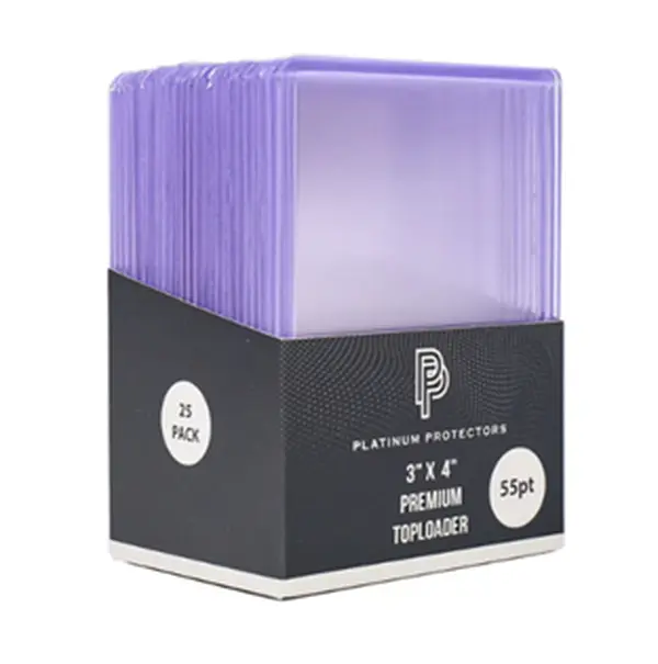 Platinum Protectors Chrome Trading Card Top Loaders Sleeves - 3"x4", 55pt, 25-Pack, Acid-Free Archival Grade Plastic, Waterproof, Crystal-Clear, Durable, Imperfection-Free for Refractors & Standard Trading Cards