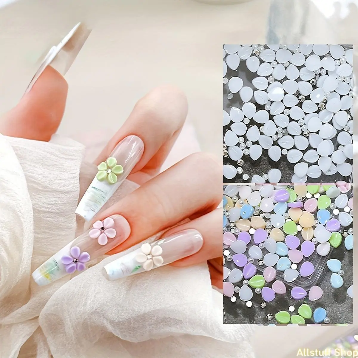 Nail Art Decorations, 700pcs 3D Small Petal Charms in Macaron Colors, Versatile for Festive Valentine's Day & Wedding Manicures, Nail Art Designs, Diy Nails Art