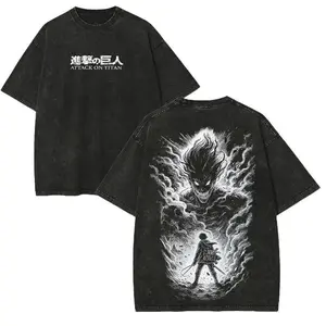 Attack On Titan Anime Heavy Cotton Tee Manga Graphic T-shirt Unisex, Gift For Anime Lovers  T-Shirt Premium Anime Graphic Tee for AOT Fans | Streetwear Style