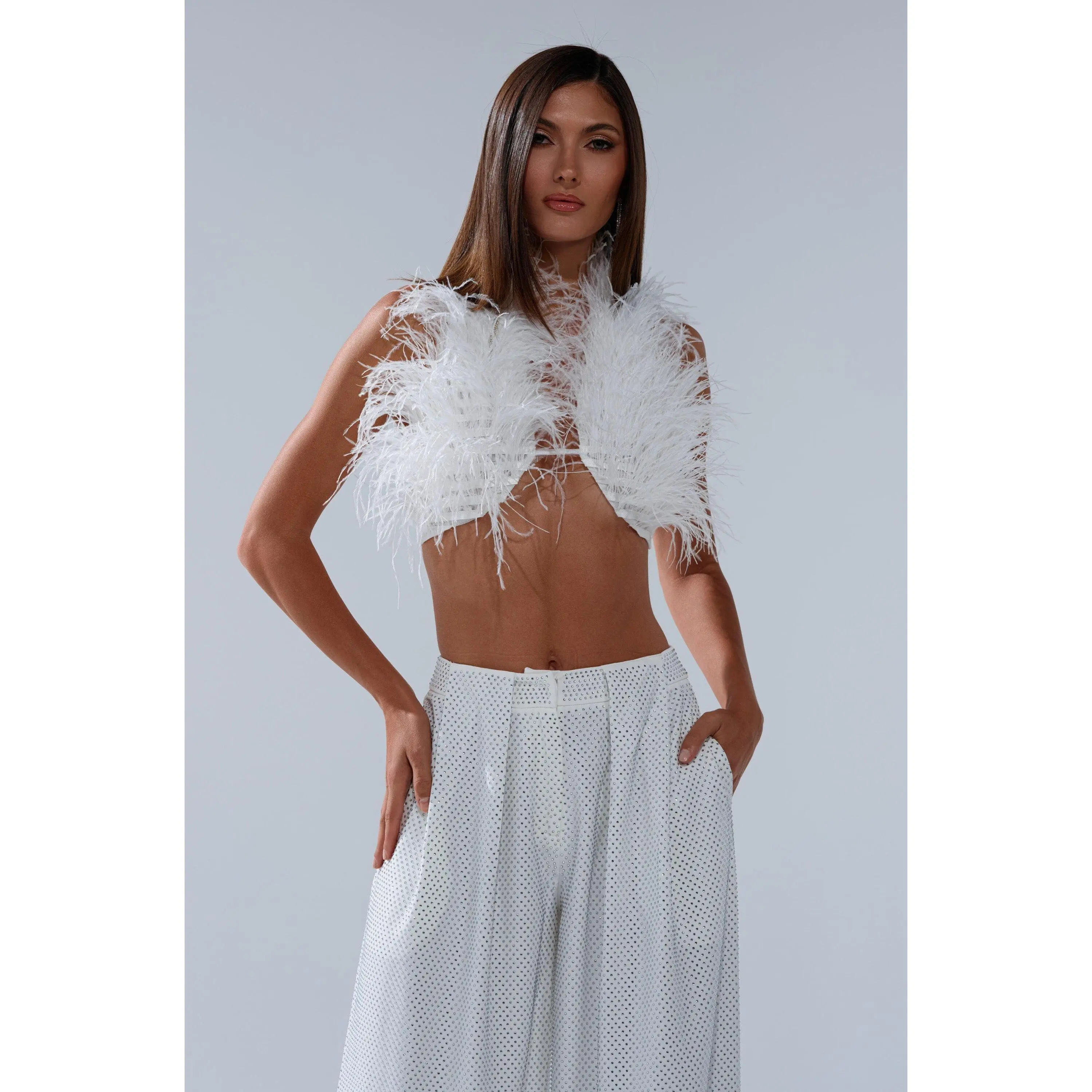 SHAKE IT FOR ME GIRL FEATHER BRALETTE
