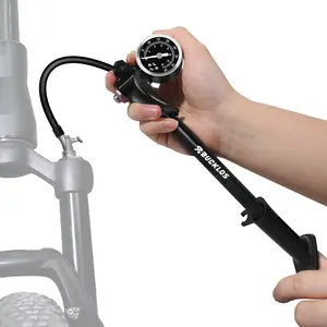 BUCKLOS Shock Pump 400 Psi High Pressure Bike Pump with Gauge Air Fork Rear Shock Bicycle Tire Pumps for Mountain, Road Bikes No Air Loss Lever Lock Schrader Valve Bikes Tool