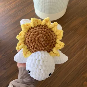 Handmade crochet sunflower turtle
