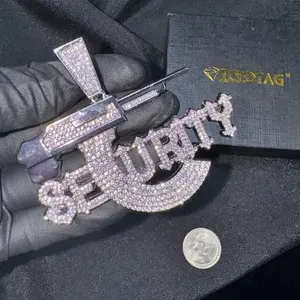 Large Full Iced Out  Gold Plated Security Luxury Hip Hop Pendant