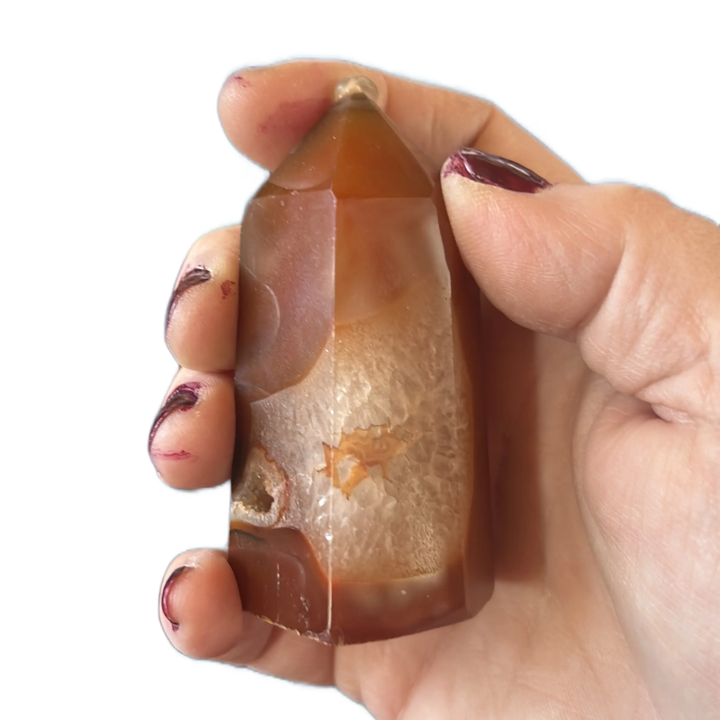 Unique Chunky carnelian Tower with Druzy