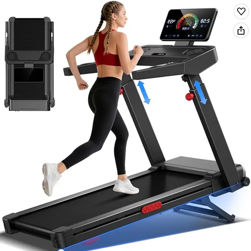 UMAY Electric Auto-Incline Treadmill, 20% Slope, 400LBS Capacity, 3.5HP Quiet Motor, Triple Suspension – Folding Home Fitness Equipment Summerwins