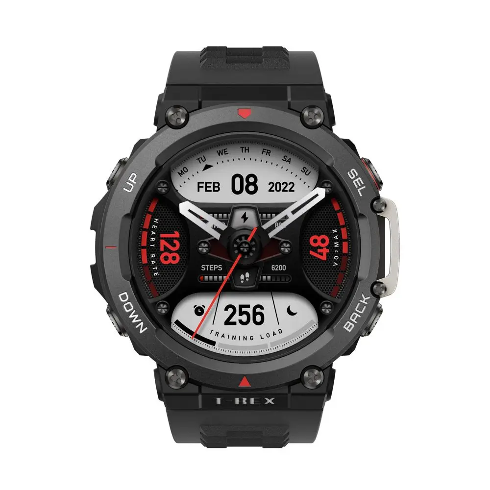 Amazfit T-Rex 2 Military-grade Smart Wearable Wristwatch - Black, High-Definition Screen, Fast-Charging Smart Devices Accessory