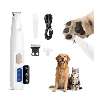Dog Paw Trimmer with LED Light, Upgraded Safety Electric Paw Trimmer for Dogs and Cats, 35db Low Noise Multifunctional Clipper, Grooming Trimming Tool