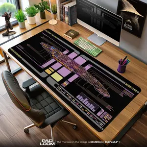 Star Trek Defiant Mouse Pad, LCARS Starship Gaming Desk Mat, Desk Mat, PC Accessories.