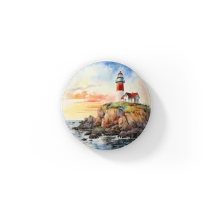 Lighthouse 5 Pin Back Button, Magnet, Keychain