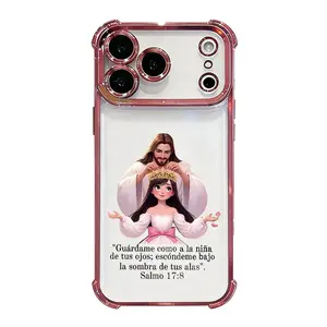 Psalm 17:8 Jesus Protecting Girl Phone Case for iPhone 17 17 Pro Max Air 16 16 Pro 15 15 Pro Max Plus 14 14 Pro Max Plus 13 12 11 E Soft TPU Shockproof drop Durable Protective Cover Faith Gift four-corner airbag drop protection phonecase DDSJ260404010