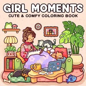 Chill Moments Coloring Book, 1 Piece Cute Cartoon Patterns Painting Book, DIY Drawing Supplies for Birthday Gifts