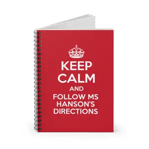 Personalized Teacher Notebook • “Keep Calm and Follow <Teacher Name>’s Directions” • Funny Teacher Gift • Custom Spiral Notebook • Classroom Supply