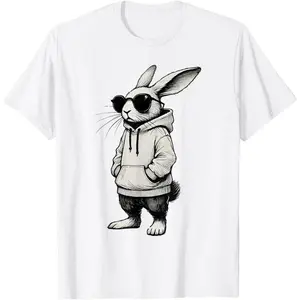 Bunny Face with Sunglasses Easter Day for  Men T-Shirt