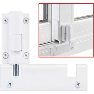 Patio Sliding Door Security Foot Lock Kick Lock, Fits on Top Rail-Childproof Patio Door Guardian or Bottom Rail-Foot Operated-Keep Your Family Safe and Secure, 1 Pack, White