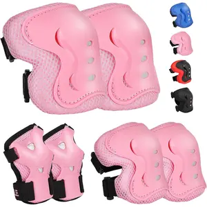 Kids Safety Protective Gear Set for Ages 3-12 Years, Adjustable Knee Pads, Elbow Pads, Wrist Guards for Boys Girls Youth Skateboard, Roller Skating, Scooter, Cycling