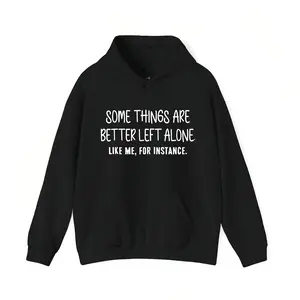 Premium Heavyweight Long Sleeve Sweatshirt with Witty Introverted Humor Print