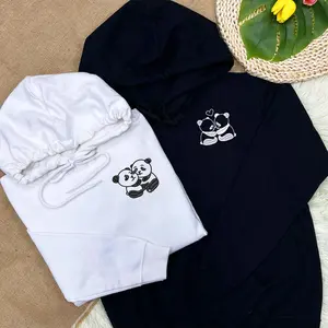 Custom Embroidered Panda Hoodie, Panda Love Hoodie, Matching Hoodies for Couples, Best Couple Gifts