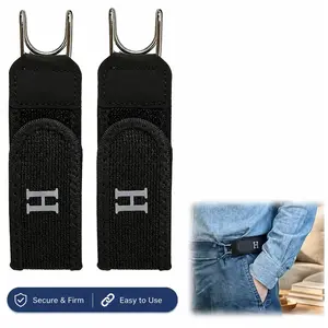 1PC/2PC Metal Hook Elastic Belt Buckle Invisible Design Soft Adjustable Side Tactical Belt Unisex Invisible Waist Cincher - No-Sew Waist Tightener Buckle & Belt Hack,Father's Day gift