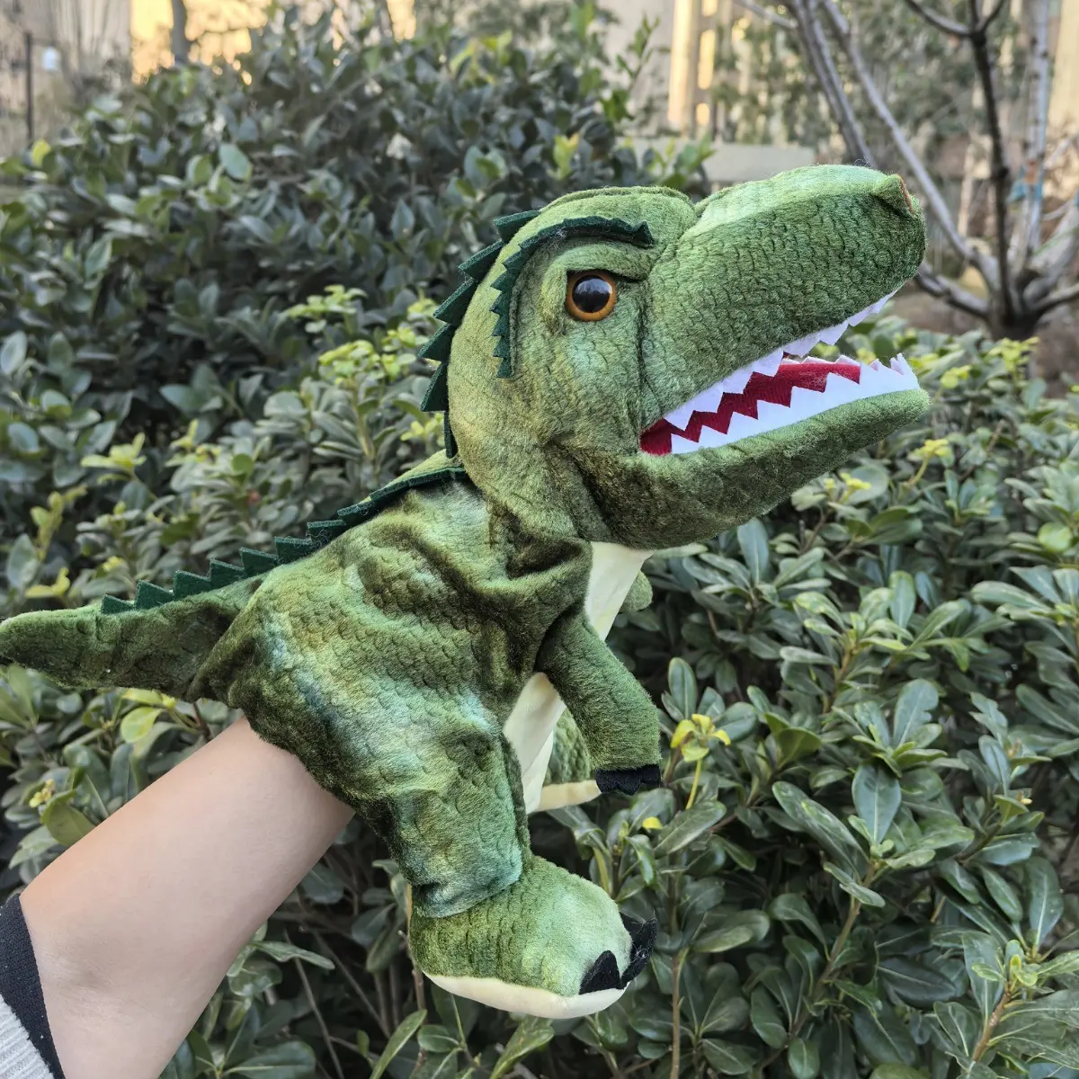Dinosaur Hand Puppets for Kids, Realistic Soft Plush Dino Puppet, T-Rex, Triceratops, Fun Educational Imagination Learning Toy, Pretend Play Playtime for Toddlers & Preschool