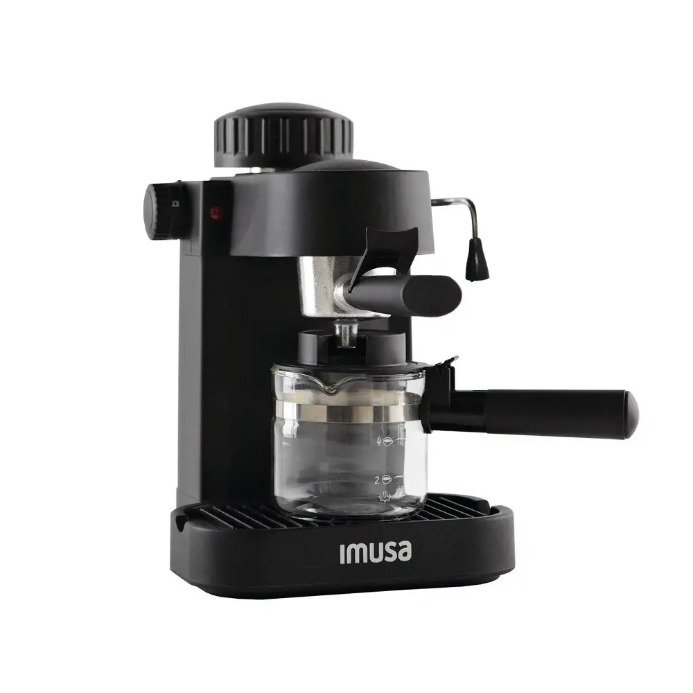 IMUSA 4 Cup Manual Espresso Maker Black Espresso/Cappuccino 800W Glass Carafe IMUSA 4 Cup Manual Espresso Maker Black Espresso/Cappuccino 800W Glass Carafe