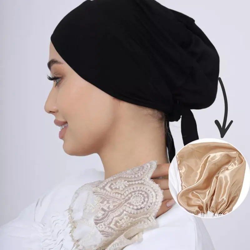 Solid Color Hijab Underscarves, Breathable Comfortable Hijab Undercap, Women's Modest Islamic Clothing Accessories for Daily Wear, Turban Hijab, Muslims, Modesty