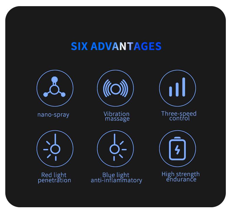 Vital5 Red & Blue Light  Therapy  for Scalp &  Growth with Dropper for Serum - Plastic Massage & Steaming  for Conditioning Treatment Irish curl  Detangling  loc Handy Hairbrush Defining Hair Brush