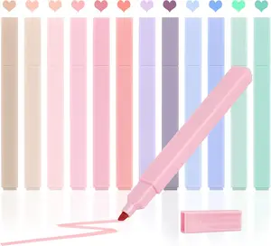 12pcs Bible Highlighters, Pastel Highlighter Set, No Bleed Bible Highlighters (12 Color)
