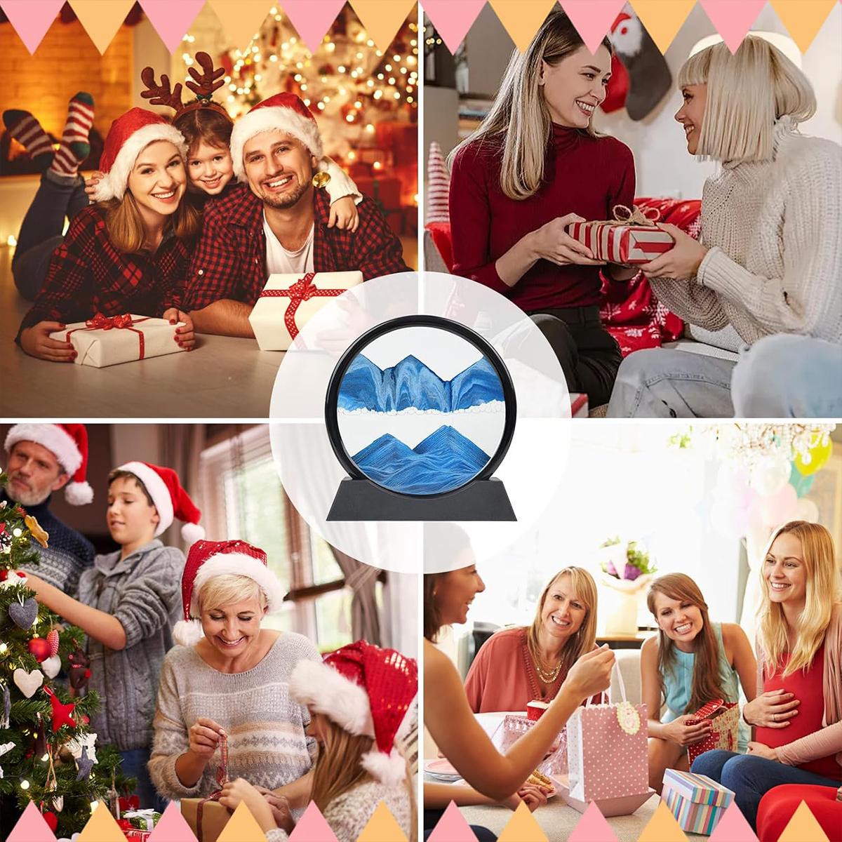 Moving Sand Art Liquid Motion – 3D Deep Sea Sandscape Picture, Round Glass Frame Display, Flowing Sand Relaxing Toy for Desktop, Home Office Decor Moving Sand Art Liquid Motion – 3D Deep Sea Sandscape Picture, Round Glass Frame Display, Flowing Sand Relaxing Toy for Desktop, Home Office Decor