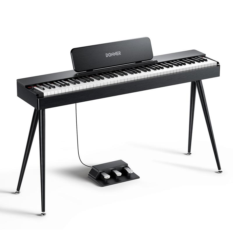 onner OURA S100 Home Digital Piano with 88 Key Graded Hammer Weighted Keyboard for Beginner, Boasts Bluetooth, 3 Original MIDI Demos, Local Off Function, 2 * 10 W, USB-MIDI, Piano Three Pedal, Black