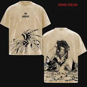 Jabber Wonger Gachiakuta Anime Double Printed Vintage Washed Tee Unisex Oversize Anime Manga Washed Heavyweight Cotton T-shirt