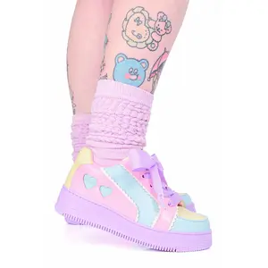 Heartbeat Colorblock Sneakers - Pastel Rainbow