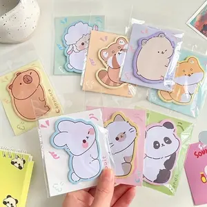 Cute Cartoon Animal Sticky Notes Set, Fun Design for School Office Home, Durable Paper, Self-Adhesive, Perfect for Reminders Learning Rewards