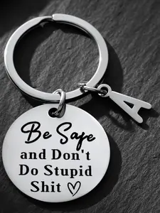 Funny Safety Keychain, Personalized Initial a Keyring, Humorous Gift for Men Women, Perfect for Birthdays, Christmas, Graduations