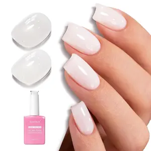 Milky White Gel Polish, 0.5 Fl Oz HEMA & TPO Free Sheer Milky White Gel Nail Polish Soak off UV LED Neutral Jelly Translucent Nail Art Design Manicure Salon for Women Girl