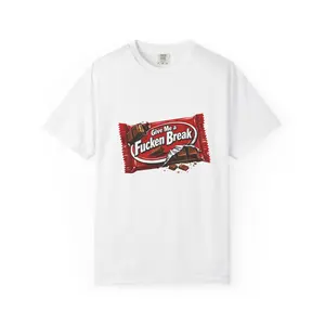 Give Me a F***en Break candy bar graphic T-shirt | Funny snarky slogan tee