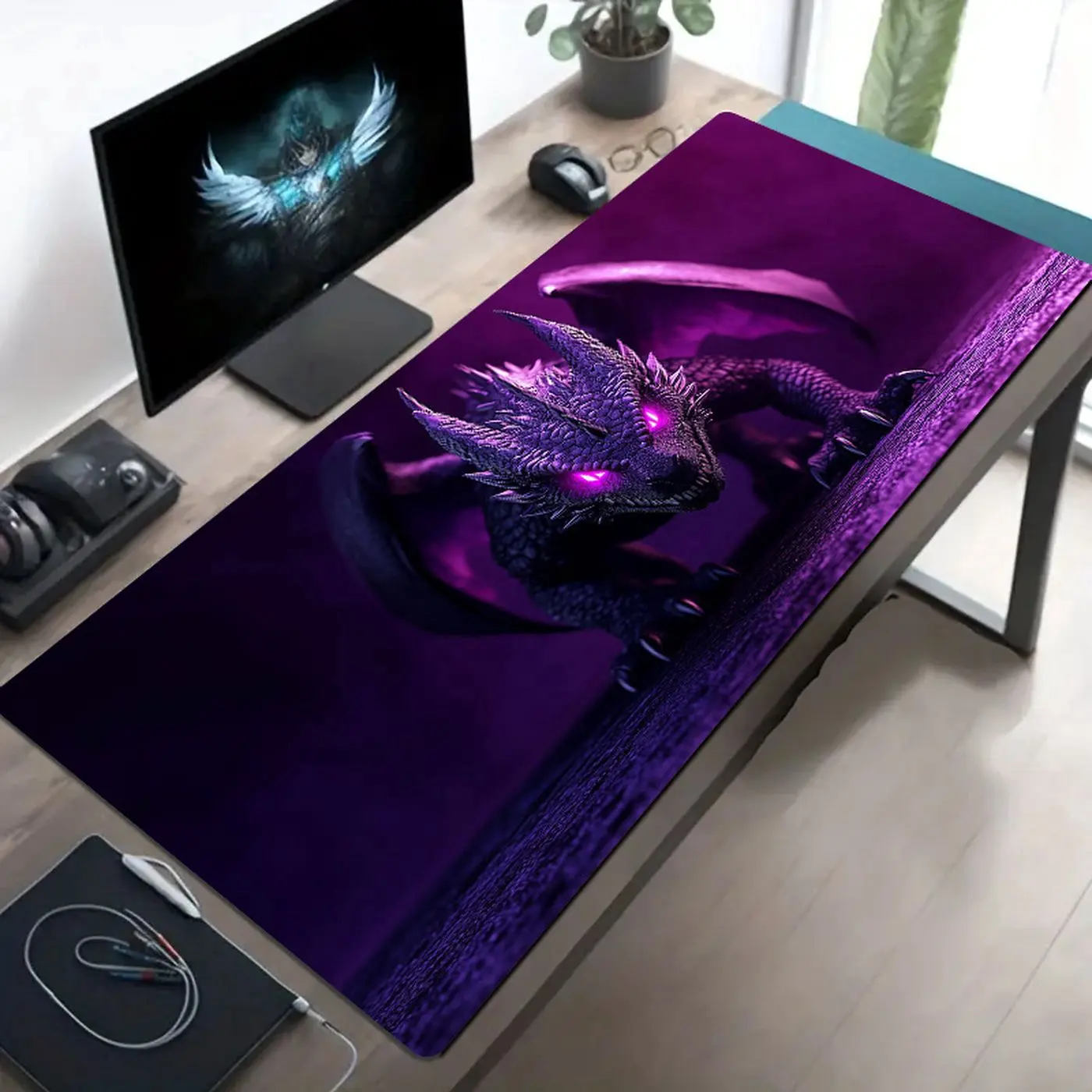 Little Black Dragon Non-Slip Gaming Mouse Pad - Polyester Office & Home Desk Decor