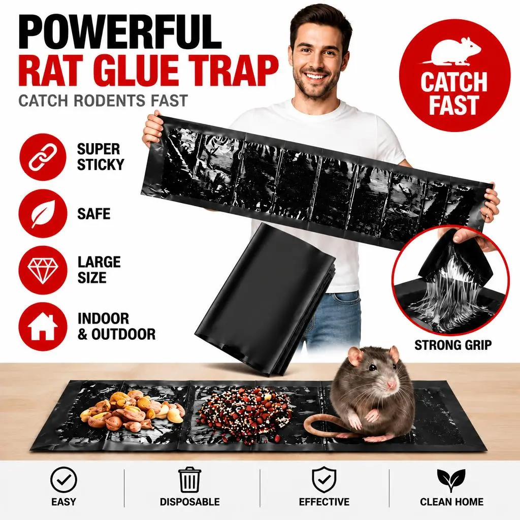 Self-Adhesive Sticky Mouse Trap Multiple Packs - Easy-to-Set Glue Boards, Sniper Pest Control Products for Home Indoor Use, Kitchen Rodent Capture insect