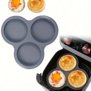 1pc Air Fryer Accessories, Non Stick Pancake Pan for Frying Eggs, Silicone Pancake Pan for Breakfast Egg Sandwiches, Air Fryer Egg Cake Mold, Cake Embryo Mold, Pancake Mold, Burger Pan
