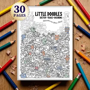 3000-piece mini-pattern drawing books, Doodle pad, Sketching and line-drawing books, for sketching practice, suitable for adult painting training and leisure time, suitable as gifts, control pen painting books