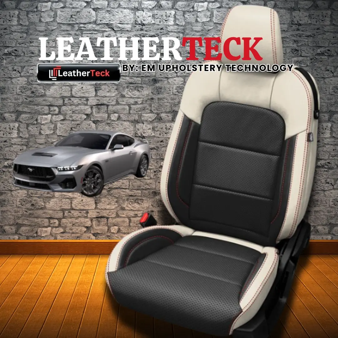 Deluxe Katzkin Leather Upholstery Covers Kit for 2024 - 2025 Ford Mustang K8 All Trims - Pearl wrap Black combo