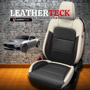 Deluxe Katzkin Leather Upholstery Covers Kit for 2024 - 2025 Ford Mustang K8 All Trims - Pearl wrap Black combo