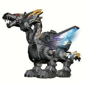 Cool Electric Mechanical Dual-Head Dragon Toy with LED Lights and Realistic Sound Effects, Walks and Roars, 3+ Years Old, Birthday Gift