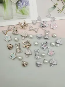 16PCS ABS Resin Bowknot Umbrella Shoe Charms Bling Rhinestone Flower Shoes Decorations Artificial Faux Bead Rabbit Shoe Buckles Accessories DIY Mutlifunctional Heart Shoe Clips Women Sandals Slides Slippers Decor Birthday Party Gifts(Shoes Not Included)