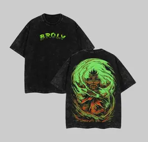 BROLY DBZ Retro Vintage Unisex Oversize Anime Manga Acid Washed Lightweight Cotton T-shirt, Anime Merch, Gift For Anime Fan, Weeaboo.