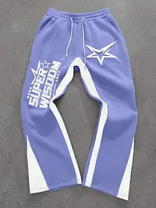 Unisex Streetwear Athletic Activewear Sportswear Letter & Star Print Pants, Sports Bottoms, Casual Fitted Long Trousers for Fall Winter, Y2K Style Hip Hop Fashion Gift for Men